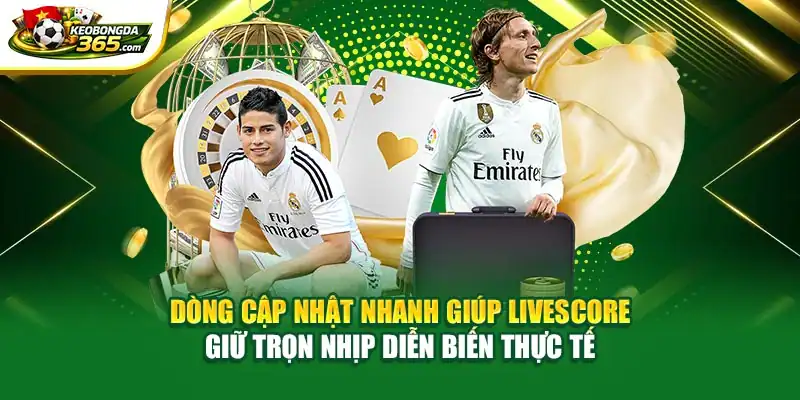 Dòng cập nhật nhanh giúp Livescore giữ trọn nhịp diễn biến thực tế